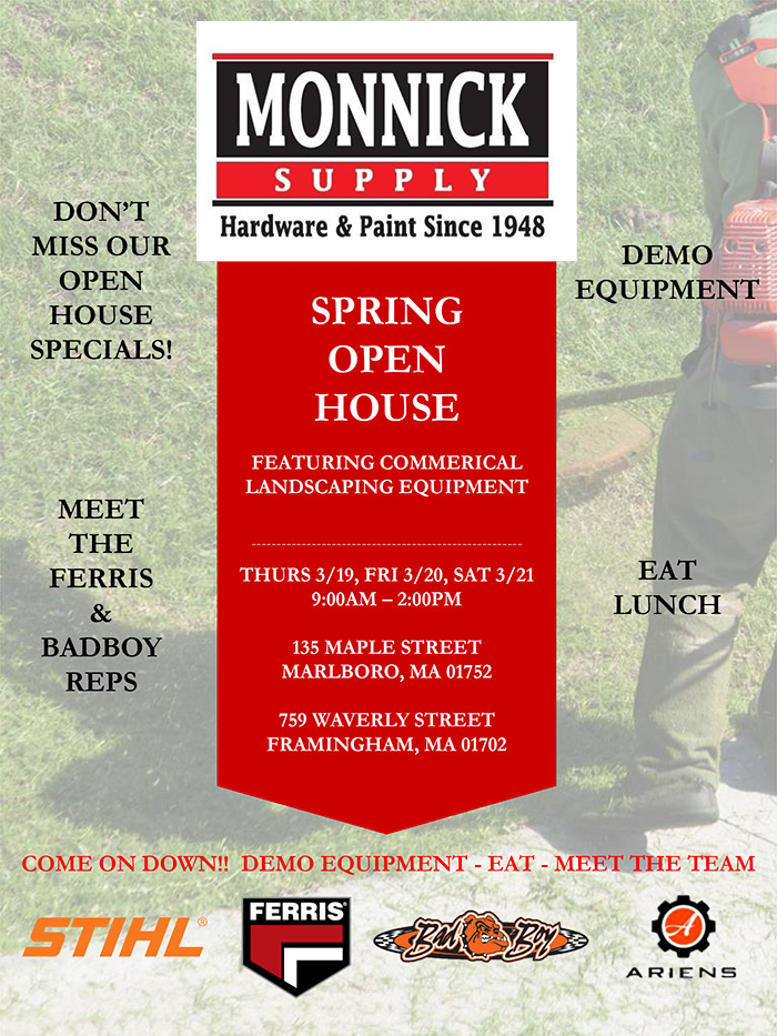 Monnick Supply in Framingham and Marlborough, MA - Open House