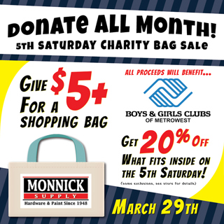 Donate All Month! 5th Saturday Charity Bag Sale