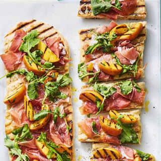 Grilled Peach and Prosciutto Flatbreads